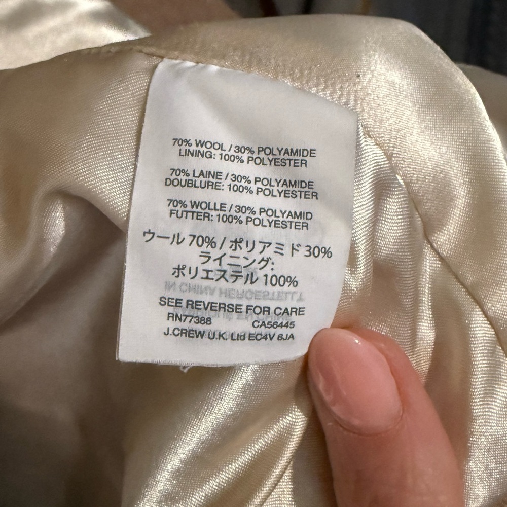 J Crew Cocoon coat in Italian stadium-cloth wool blend Size 10P Tan - Picture 5 of 5